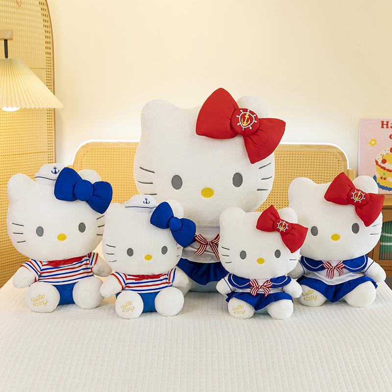 Adorable Navy Hello Kitty Plush Doll Soft Toy For Girls Cute Collectible Gift 40cm To 80cm Sizes