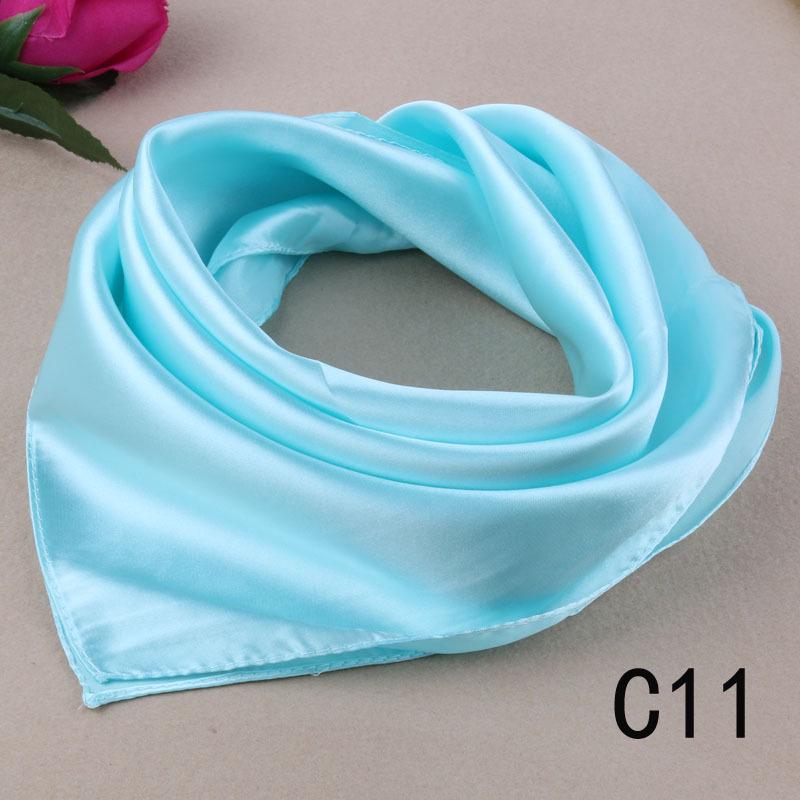 Solid Color Small Silk Scarf Small Square Scarf Women'S Season Professional Decoration Satin Small Gauze Scarf Japan And South Korea
