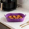 Rectangle Silicone Fryer Liner with Dual Handles Dishwasher Safe Non Stick Food Grade Heat Resistant Reusable Oven Baking Tray Basket Bowl