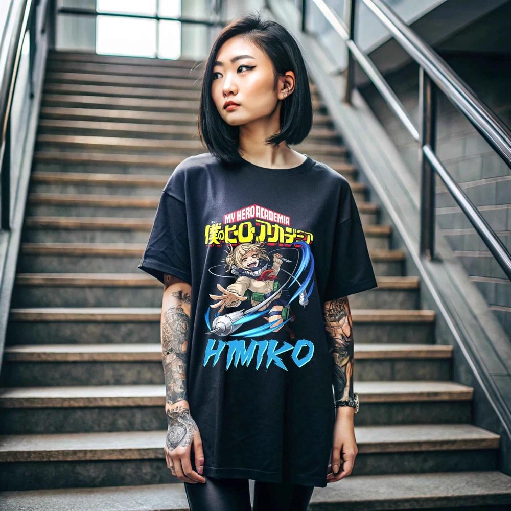 Anime Himiko Toga My Hero Academia Izuku Midoriya BLack T Shirt S