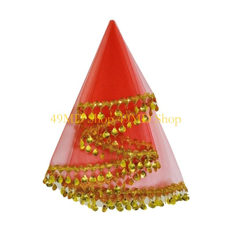 

49MD Elegant Minority Dancing Head Veil Fringed Veil for Women Stage Performers