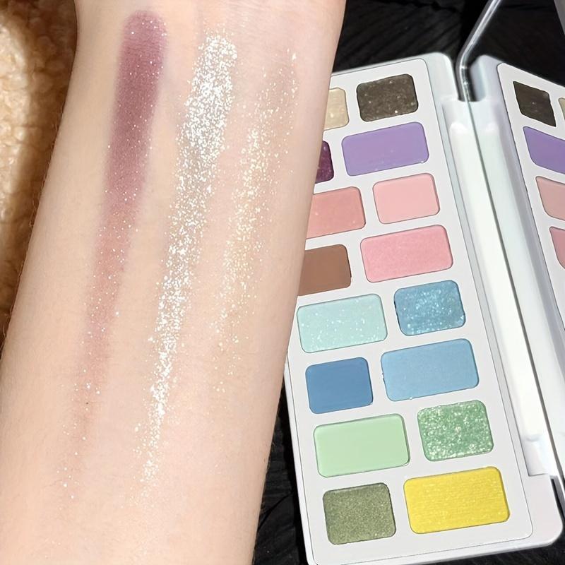 Palette di ombretti Macaroon da 16 colori Finiture opache e luccicanti vivaci per look cut crease abbaglianti Tonalità per occhi con glitter Luccicanti per il trucco quotidiano
