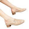 Baotou French Half Slippers Women's 2025 New Temperament Gentle Small Fragrant Sandals Lazy Soft Sole Medium Heel Women's Shoes