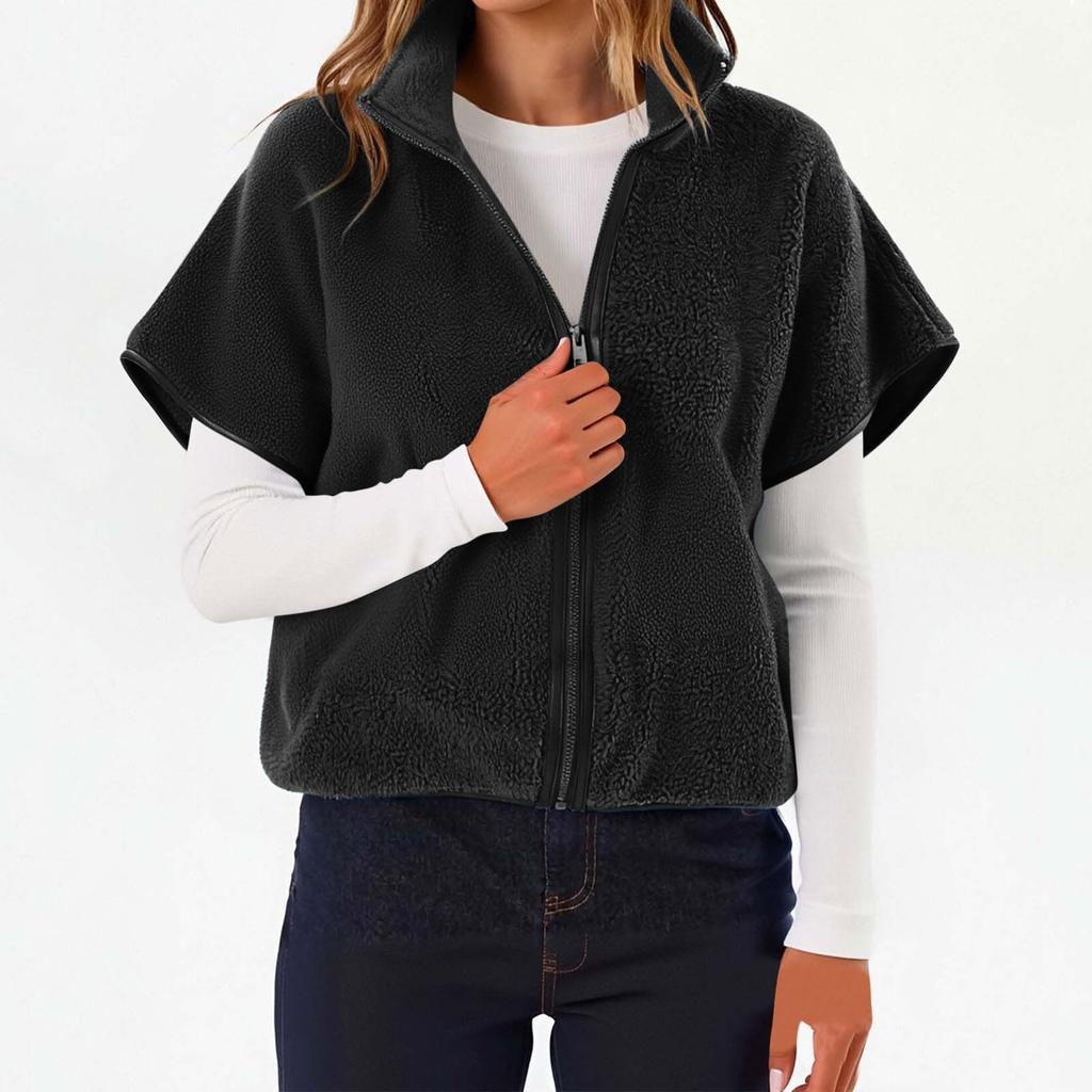 Dámský módní ležérní kabát bez rukávů