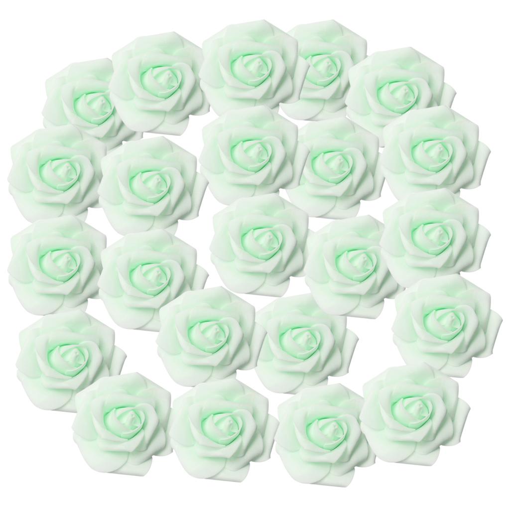 Buy 100pcs PE Foam Rose Flower Heads Artificial Rose Flowers 8cm White ...