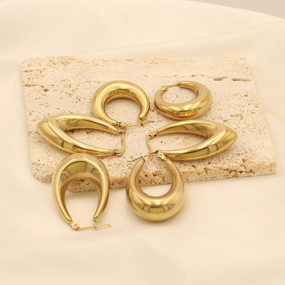 U-Shaped Titanium Steel Women'S Earrings Temperament French Personalized Earrings High-End Earrings Jewelry