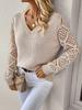 2026 Fashion Casual Sweaters Tops For Womens Solid V Neck Knit Sweater Fall Pullover Knit