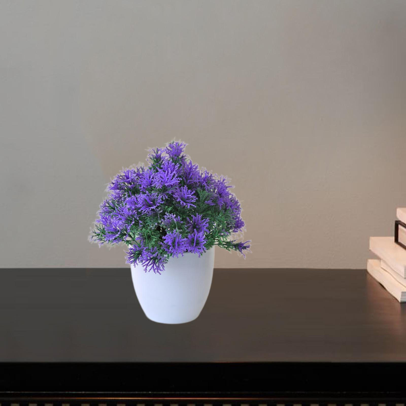 

Искусственный бонсай, цветок в горшке, художественные поделки, моделирование растений, настольное украшение для входа в фермерский дом фиолетовый