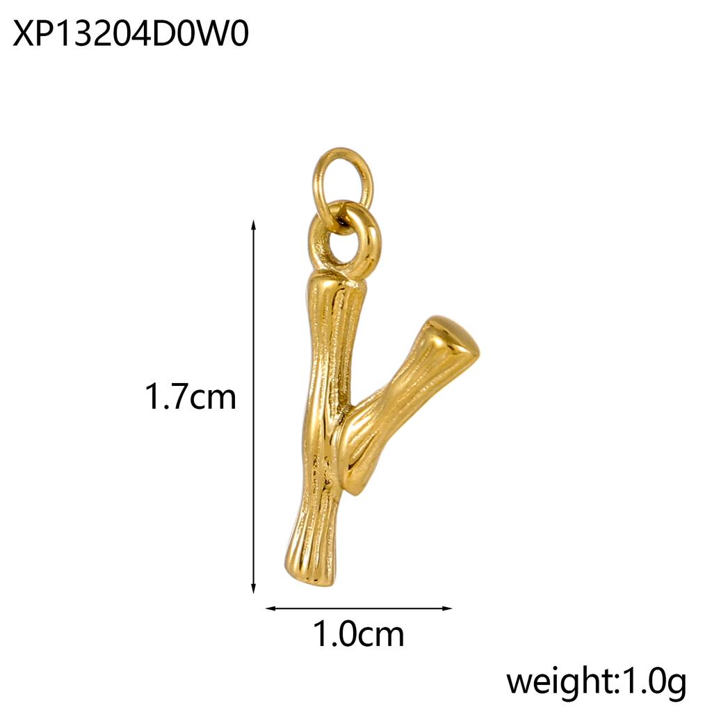 CARLIDANA Letter Charm Waterproof Stainless Steel Accessories DIY Jewelry Bamboo Knot Necklace Bracelet Alphabet Pendant