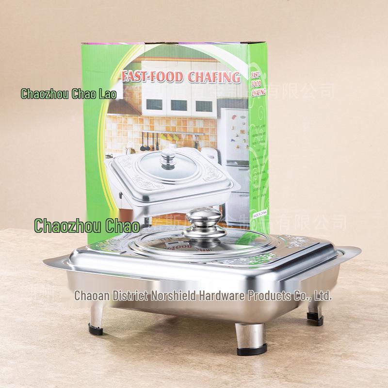 

Четырехножная буфетная плита из нержавеющей стали со стеклянной крышкой