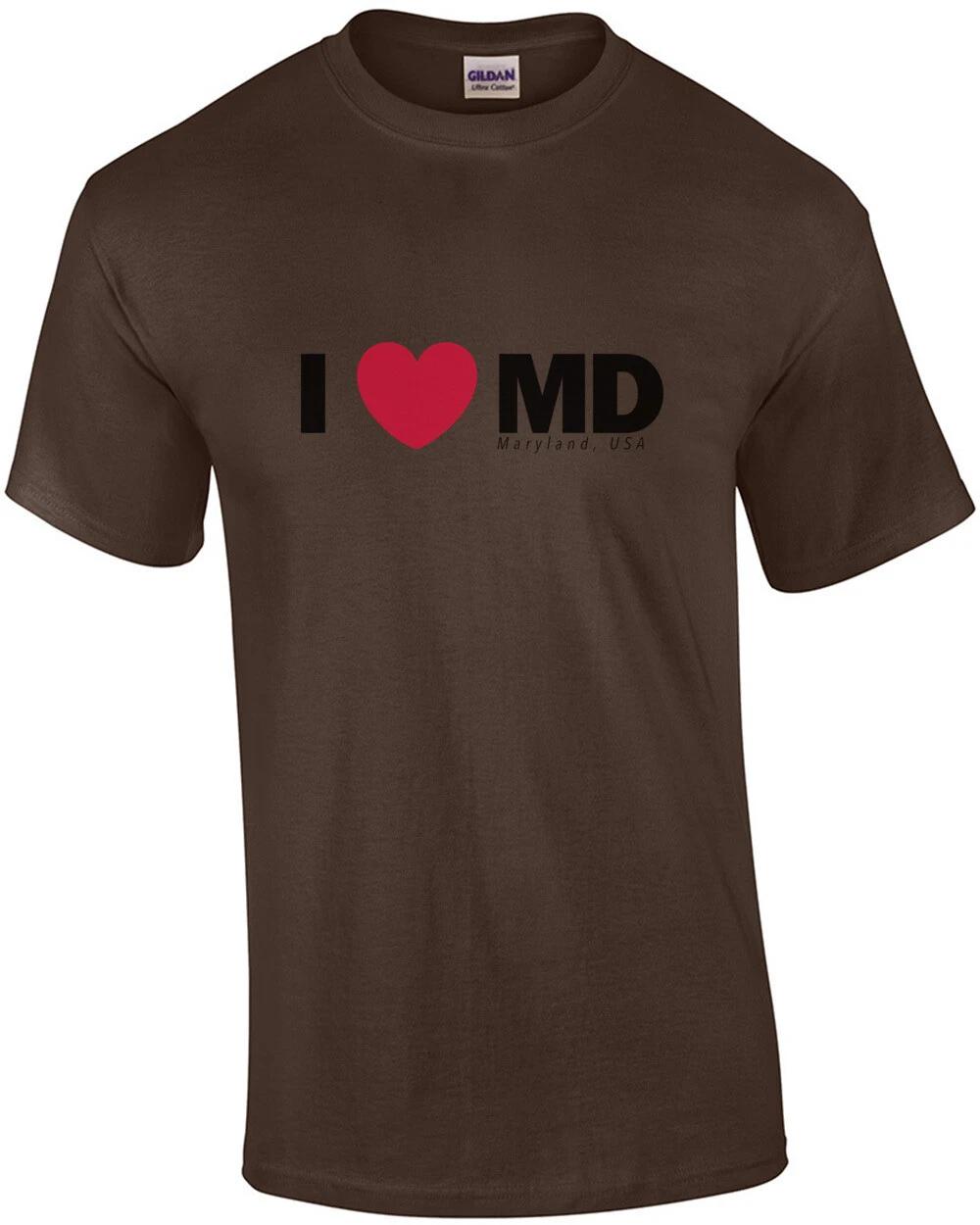 I Love (heart) MD - Maryland T-Shirt 2XL