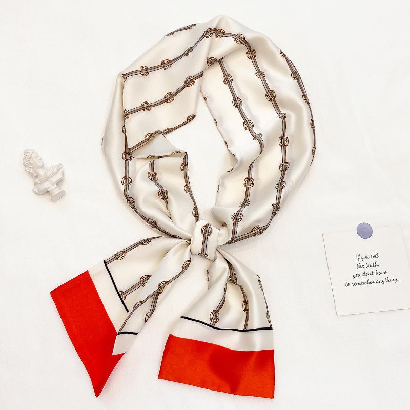 Spring and Autumn New Korean Decorative Slim Long Silk Scarf for Women, Small Neck Scarf, Ribbon Binding, Bag Strap, Headband, Winter Warm Scarf