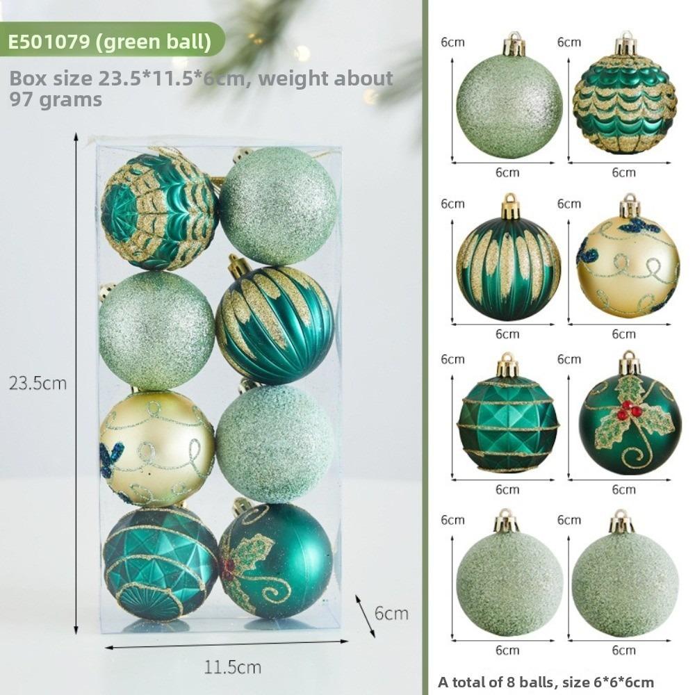 New Creative Christmas Ball Plastic 6cm Xmas Tree Ornament Reusable Painted Plastic Ball Christmas