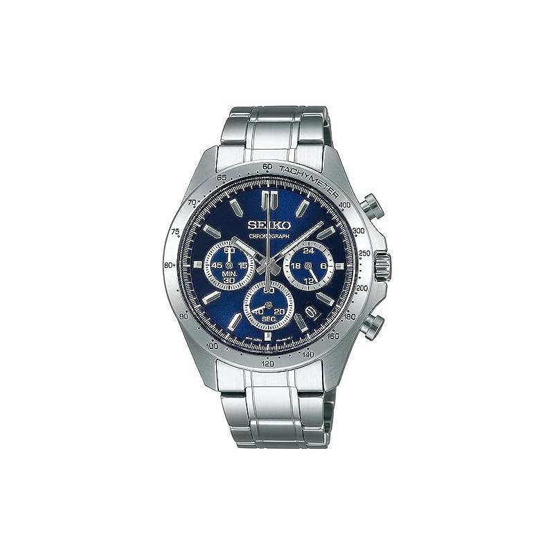 Seiko SBTR011 Men's 1/5 Second Chronograph Quartz Watch, Navy Blue [Official Japanese Product]