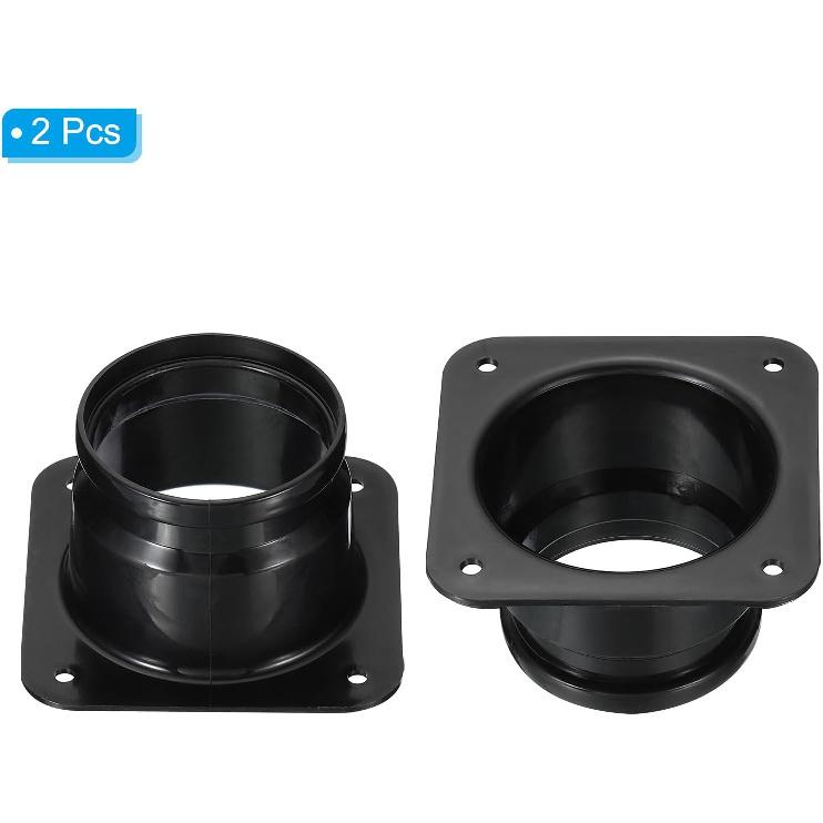 PATIKIL 3 Inch(about 7.6 cm)Pipe Connector Flange,2 Piece Pack Dryer Ventilation Wall Plate Square to Round Straight Duct Plate,For Air Heating