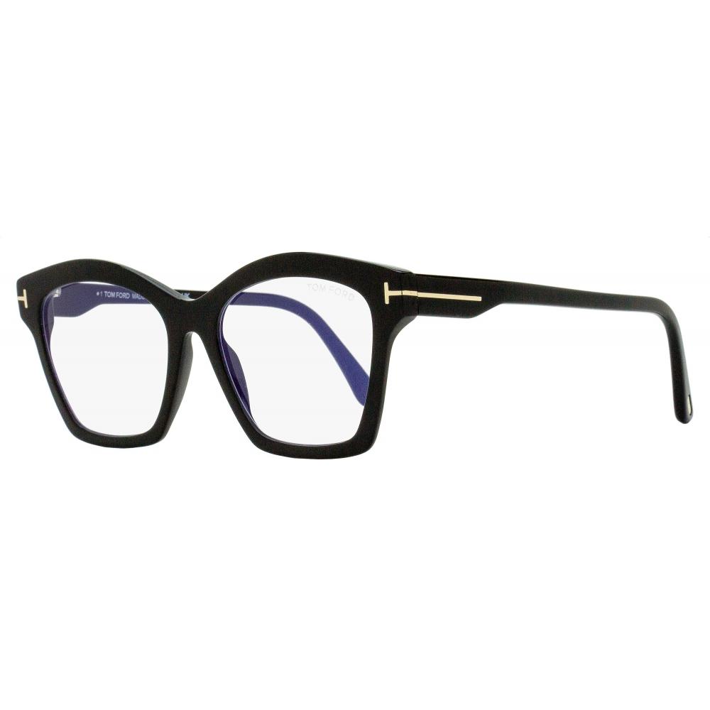 Tom Ford Women S Square Blue Block eyeglaSSeS Tf5965b 001 Black 53mm