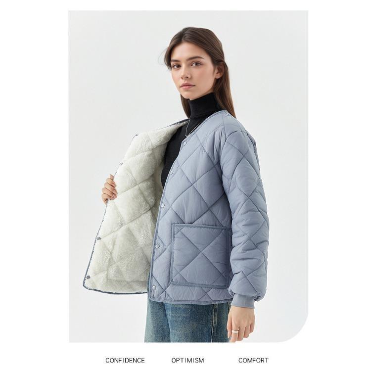 Fashionable Plus Size Women Winter Jacket Warm Thickened Versatile Lightweight Long Sleeve Comfortable Elegant