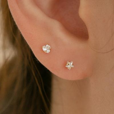 LUNNE 14k Heart Cubic Star Cubic Piercing (14k Gold) #PI08