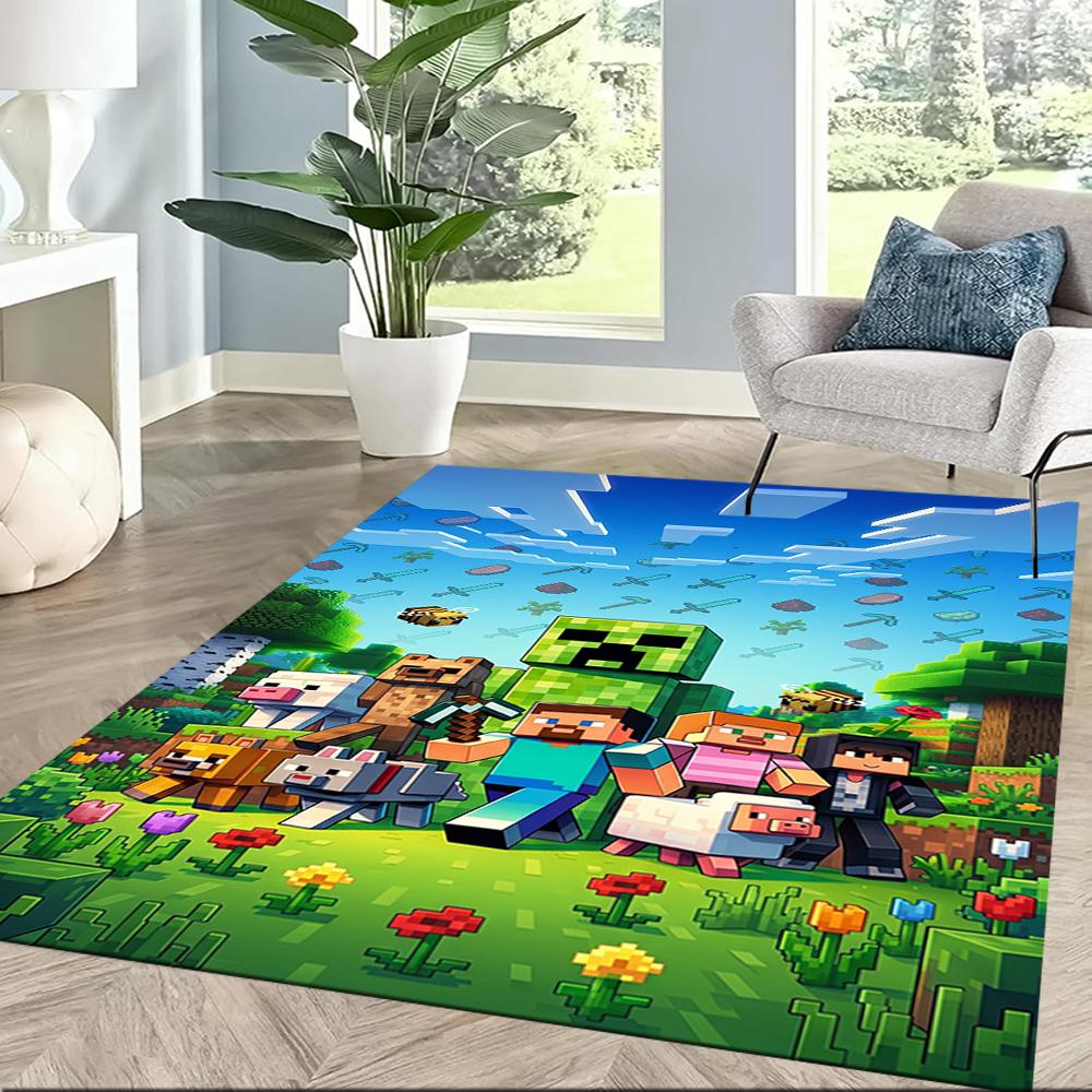 Minecraft 126 Carpet Design for Kitchen Outdoor Game Room Living Rooms Antislip Carpet Office home decor Perfect Gift for Women/Men