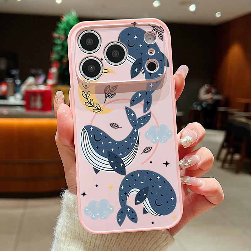 Magnetic For Magsafe Case For iPhone 17 Pro Max Cartoon Whales Stars Pattern Skin Feeling Cover For iPhone 16 15 14 13 Pro Max