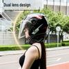 3C Dual-Lens Electric Scooter Helmet with Sun Visor for Men & Women - All-Season Safety and Wind Protection