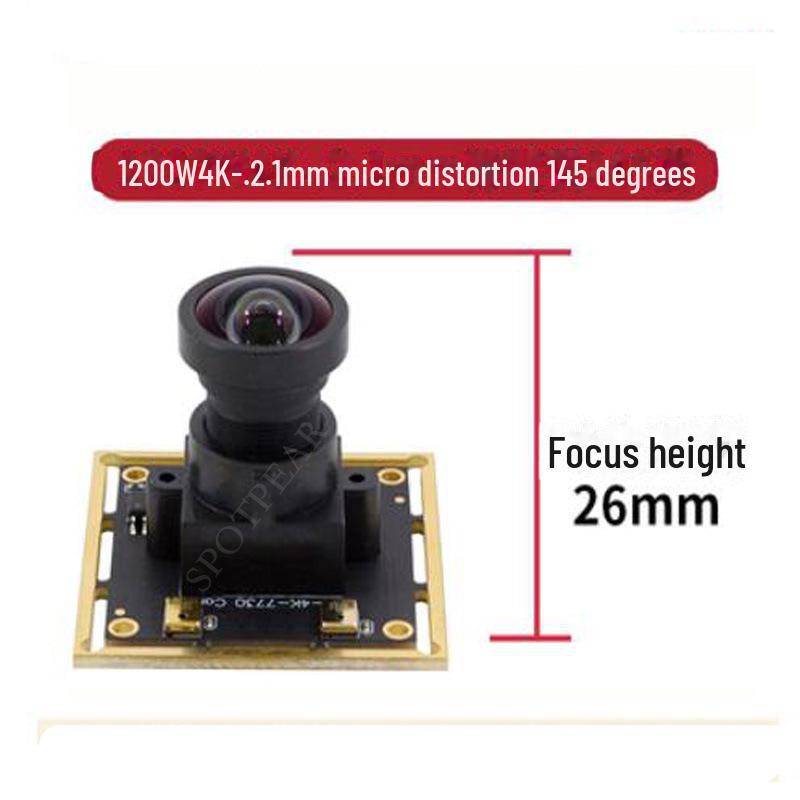 Cameră industrială USB de 1200 W cu senzor IMX377: Unghi larg, fără distorsiuni, compatibil cu Android, Raspberry Pi și Linux. Nu este nevoie de șofer.