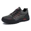 Hiking Shoes Men's Lace-up Leather Casual Shoes Thick Sole Heightened Rubber Sole Men's Outdoor Sports Shoes