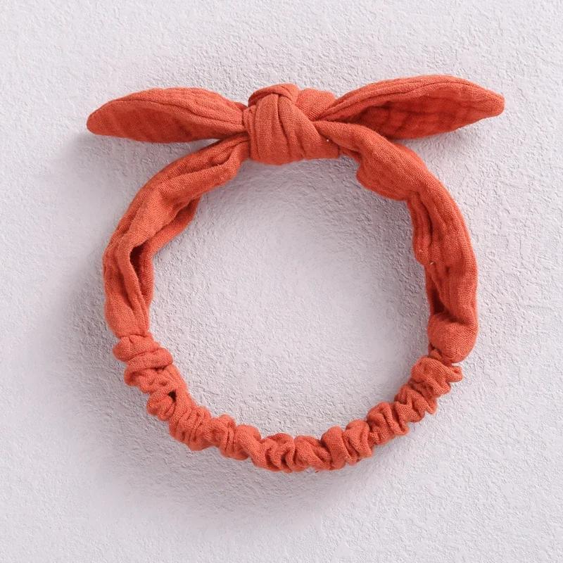 Baby Elastic Hair Bands Girl Headband Cotton Linen Kids Headwear Knot Hair Accessories Toddler Rabbit Ear Turban Playa Ties Soft
