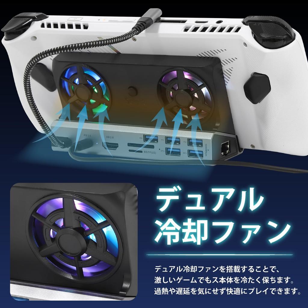 K&SGAMER DOCKING STATION Compact Gaming Dock with 10-in-1 Functions, Ports, Stand, Charging, Steam Deck, ROG, Ally, Legion GO, iPad