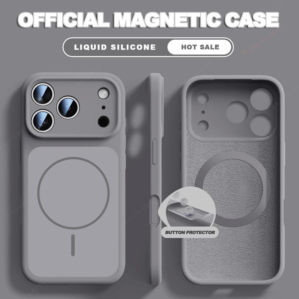 Neue Offizielle Flüssigsilikon Magnetische Handyhülle Für iPhone 17 Air 14 15 16 Plus 13 17 Pro Max Für Magsafe Stoßfest Weiche Abdeckung