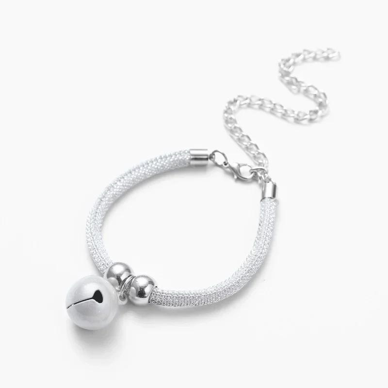 Pets Necklace Cat Collar Dog Bell Collar Pet Cats Kitten Small Dogs Puppy Lovely Nylon Necklaces Bells Collars Extension Chain