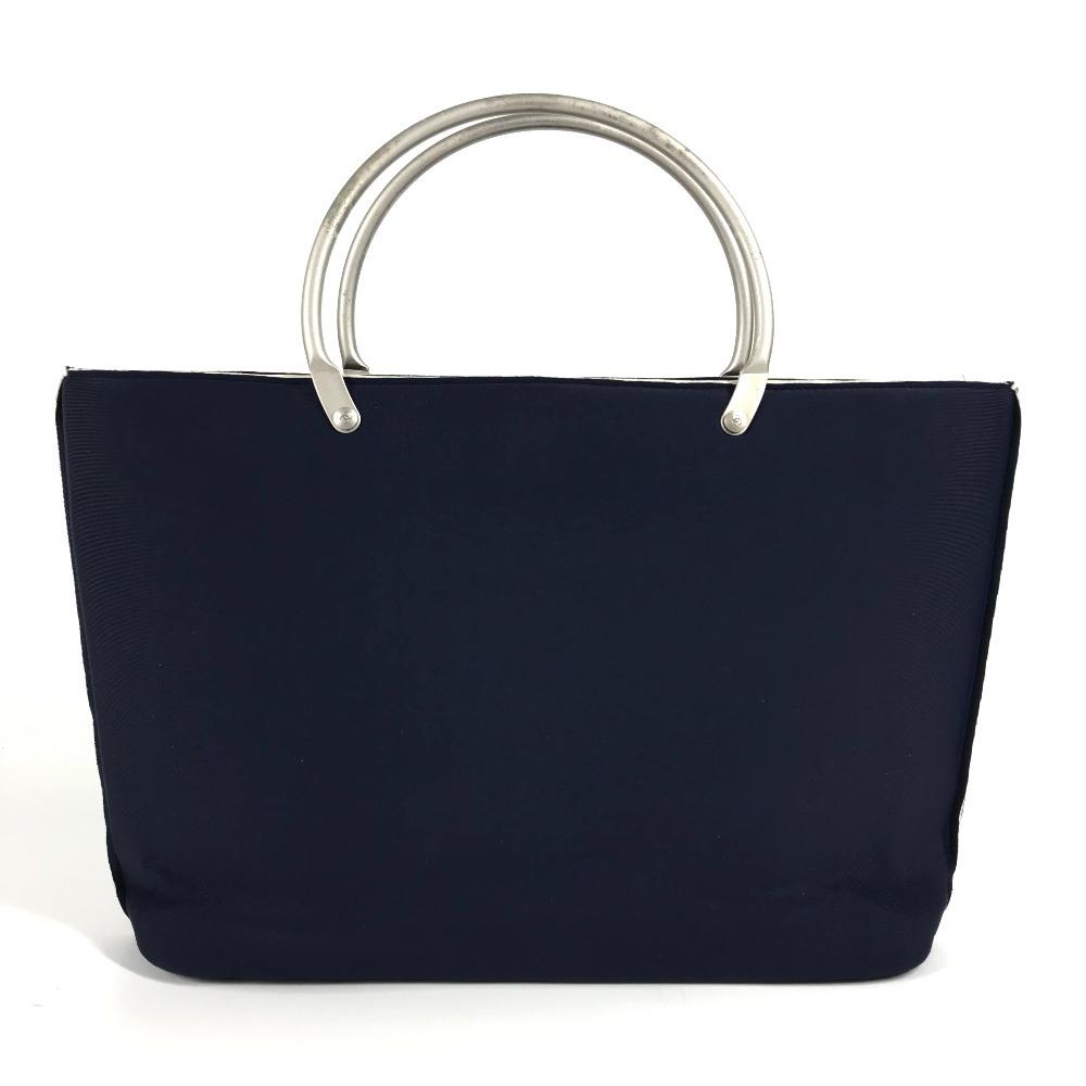 CHANEL Bag Tote Bag Hand Bag polyamide Navy/Silver