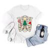 Womens Clothing Summer TShirt Shirt Tees Casual Printed Pattern TShirt New Student White Short Sleeve Tops Christmas