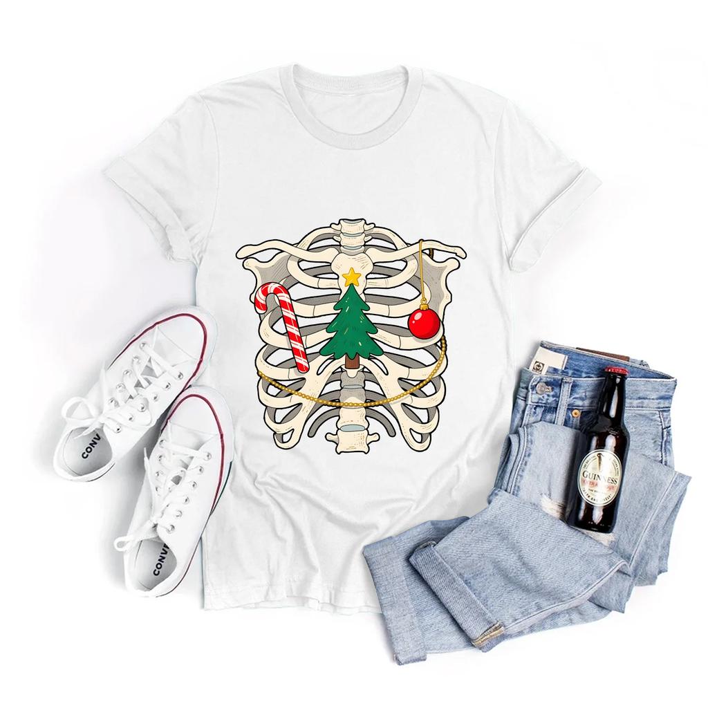 Womens Clothing Summer TShirt Shirt Tees Casual Printed Pattern TShirt New Student White Short Sleeve Tops Christmas