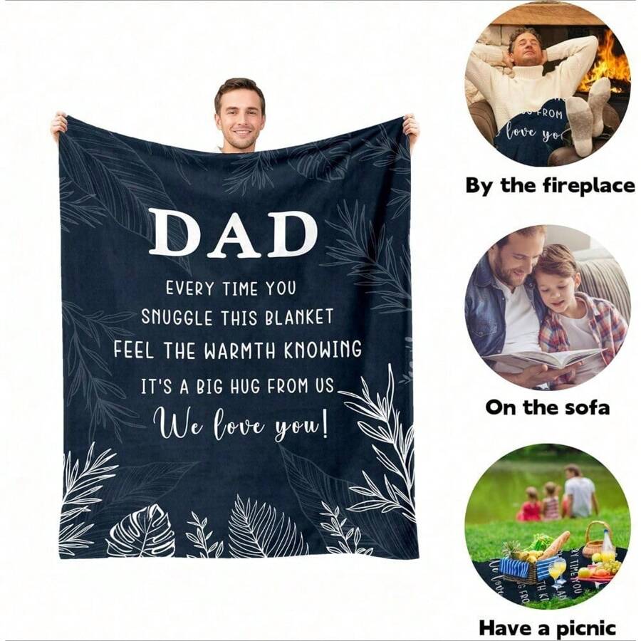 Gifts For Dad Blanket For Father's Day Gifts From Daughter Son Best Dad Ever Gifts Dad Birthday Gift Thanksgiving Day