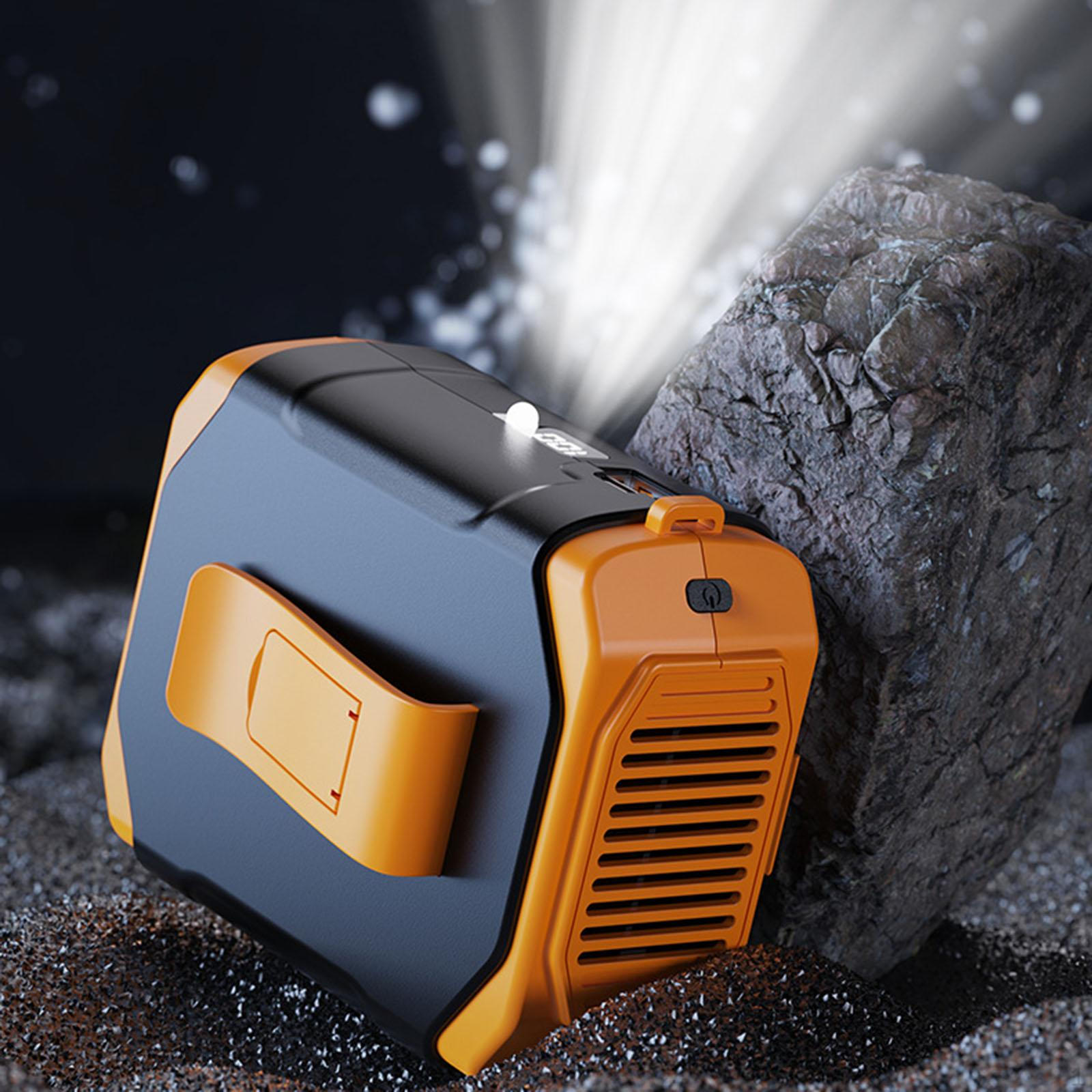 

Портативный поясной вентилятор с клипсой, Практичное охлаждение с 5 скоростями для кемпинга, путешествий, походов, фермы, улицы оранжевый