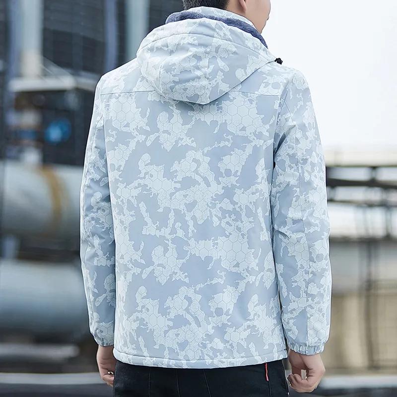 Men's Wool Military Hooded Jacket Waterproof Thick Warm Casual Wear