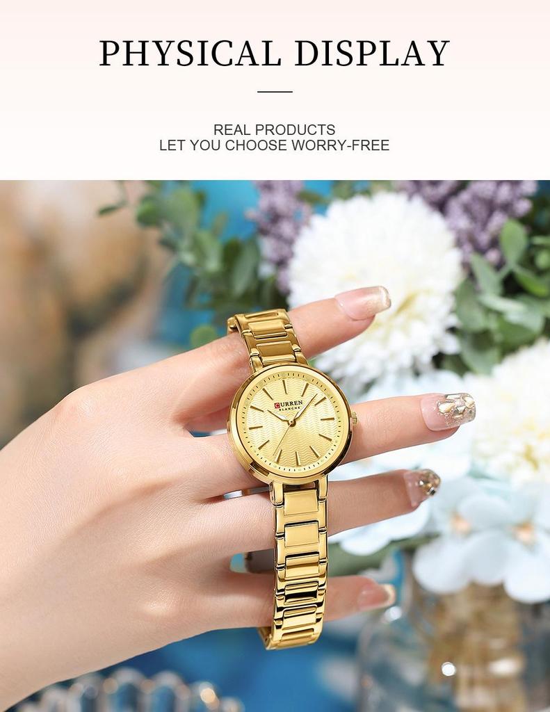 CURREN 9109 Women's Waterproof Quartz Watch - Simple, Casual Design with Small Dial
