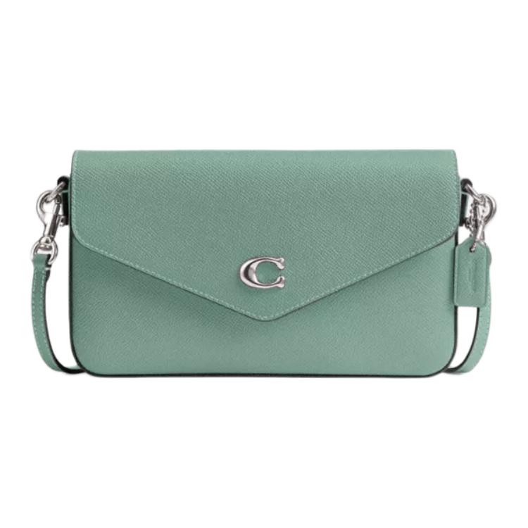 

Coach Wyn 21 Metal Logo Crossgrain Leather Shoulder Bag Small Women bags Green C8439-LHAQM Basic Set (Bag+Dust Bag)