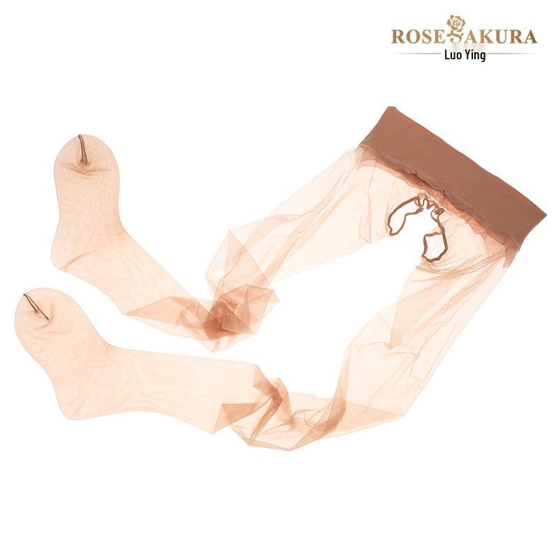 Luoying 360 Seamless Transparent Toe Ultra-Thin Open Crotch Pantyhose 7301 for Women
