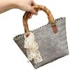 2025 Bamboo Weave Women's Summer Retro Rattan-Style Handmade Large Capacity Handbag