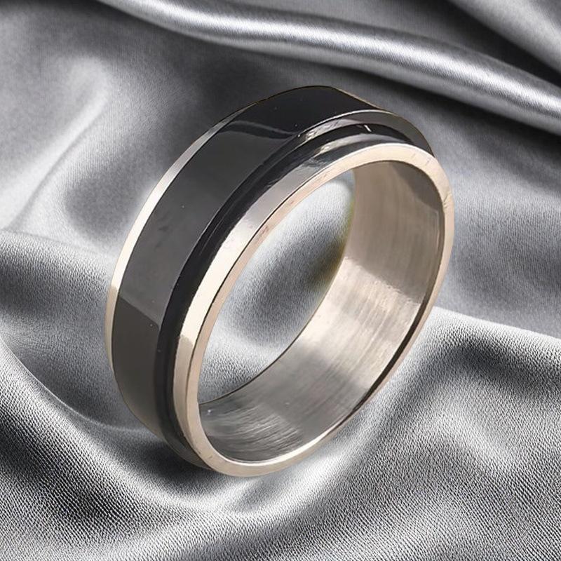 Rotatable Titanium Steel Men's Ring, Decompression Anti-anxiety Couple Ring Hand Jewelry