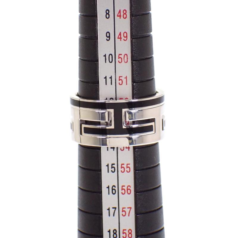 HERMES  #13(JP Size)  ring black Silver925 Women