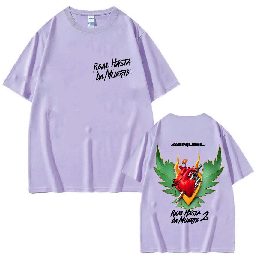 Rapper ANUEL AA Real Hastala La Muerte Album 2025 Graphic T Shirts Mens Vintage Fashion Pop Oversized Cotton Tshirt Streetwear