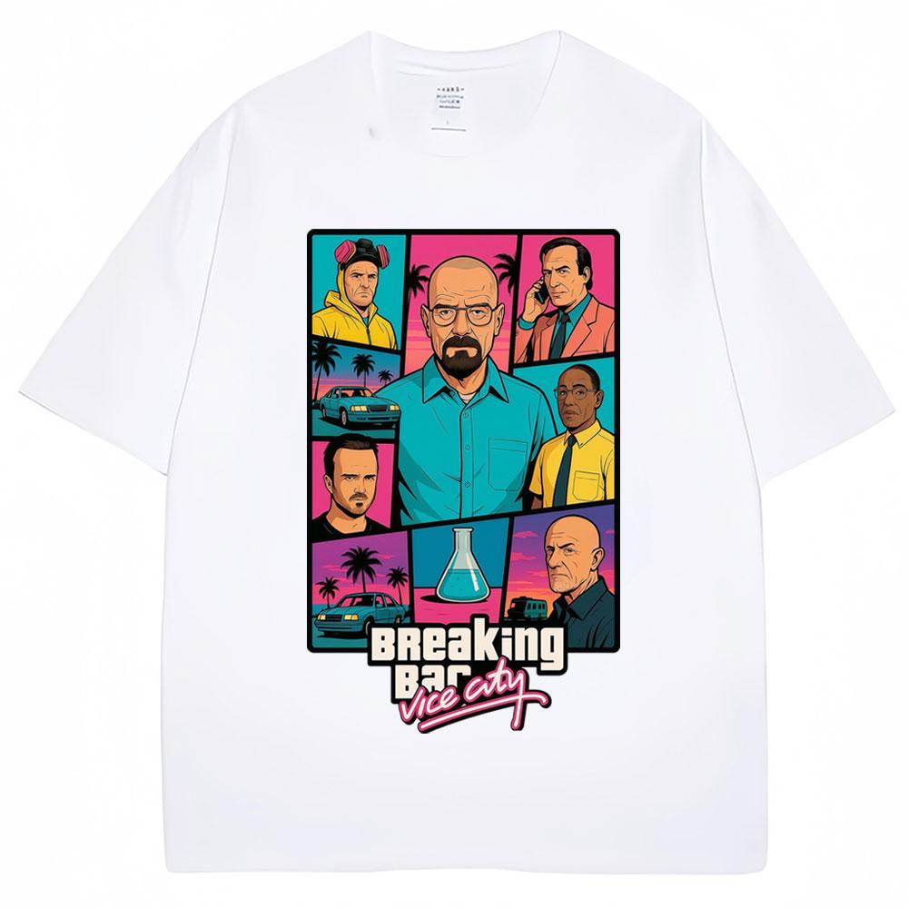 Breaking Bad Heisenberg Better Call Graphic T Shirt Men Women Vintage Short Sleeve Oversized Cotton Casual T-shirts