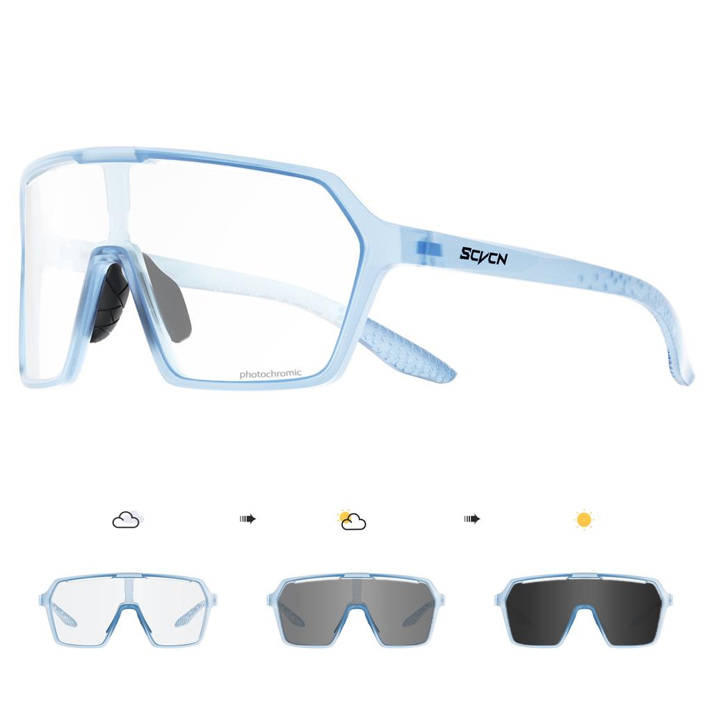 SCVCN Radsportbrille Photochrome Brille Mode für Männer Frauen Fahrrad Mountain Road Fahrrad Brille Radbrille UV400 MTB