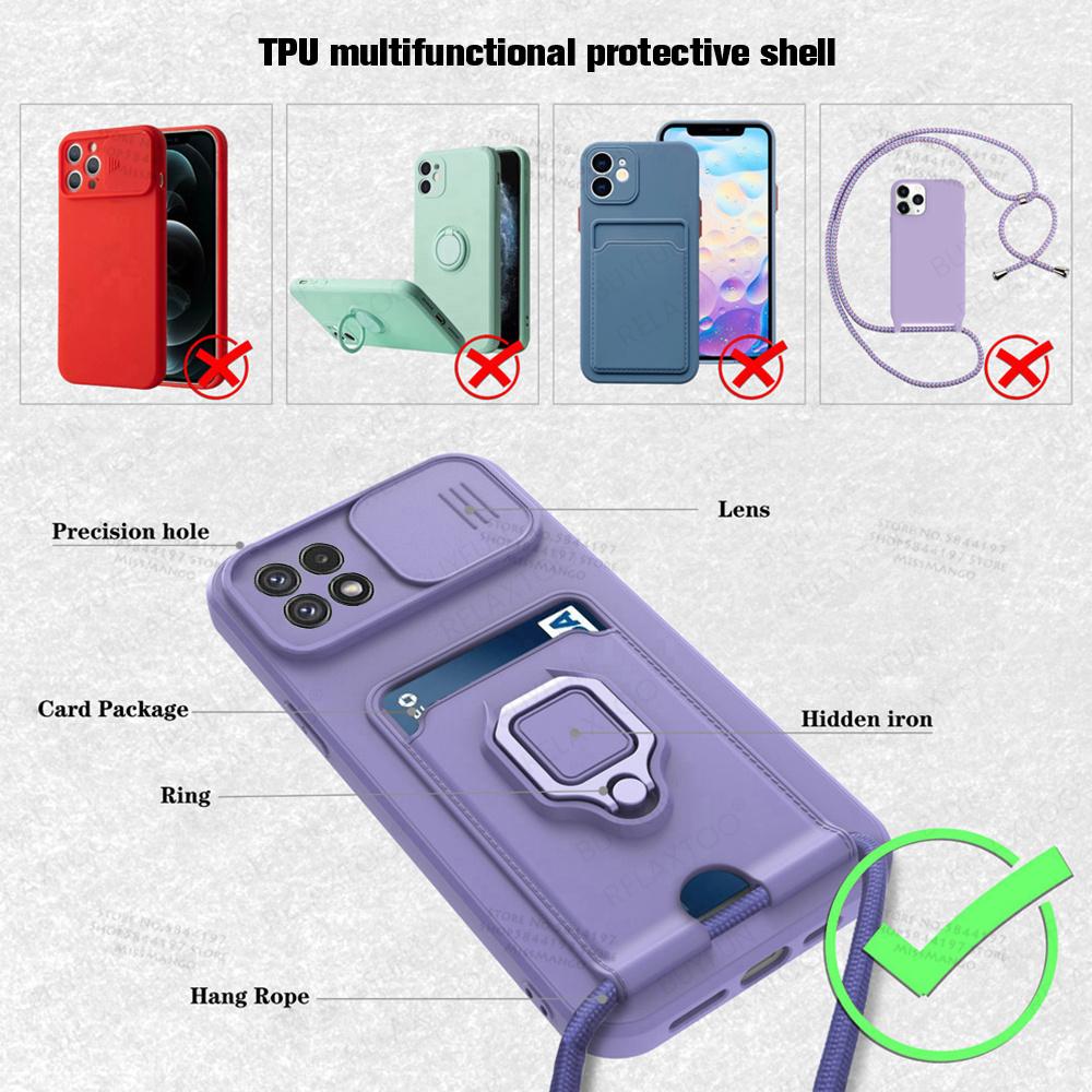 Slide Camera Lens Protection Case For Samsung Galaxy A22 5G Card Slot Stand Holder Magnetic Cover For Samsung Samsun A 22 22A