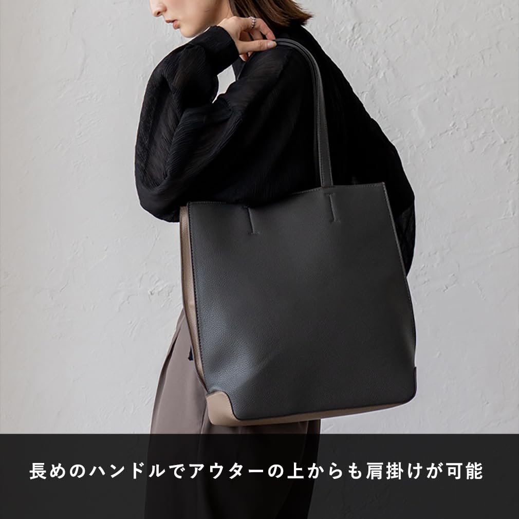 VITAFELICE Women's Two-Tone Square Tote Bag inb-10157p (Dark Gray)
