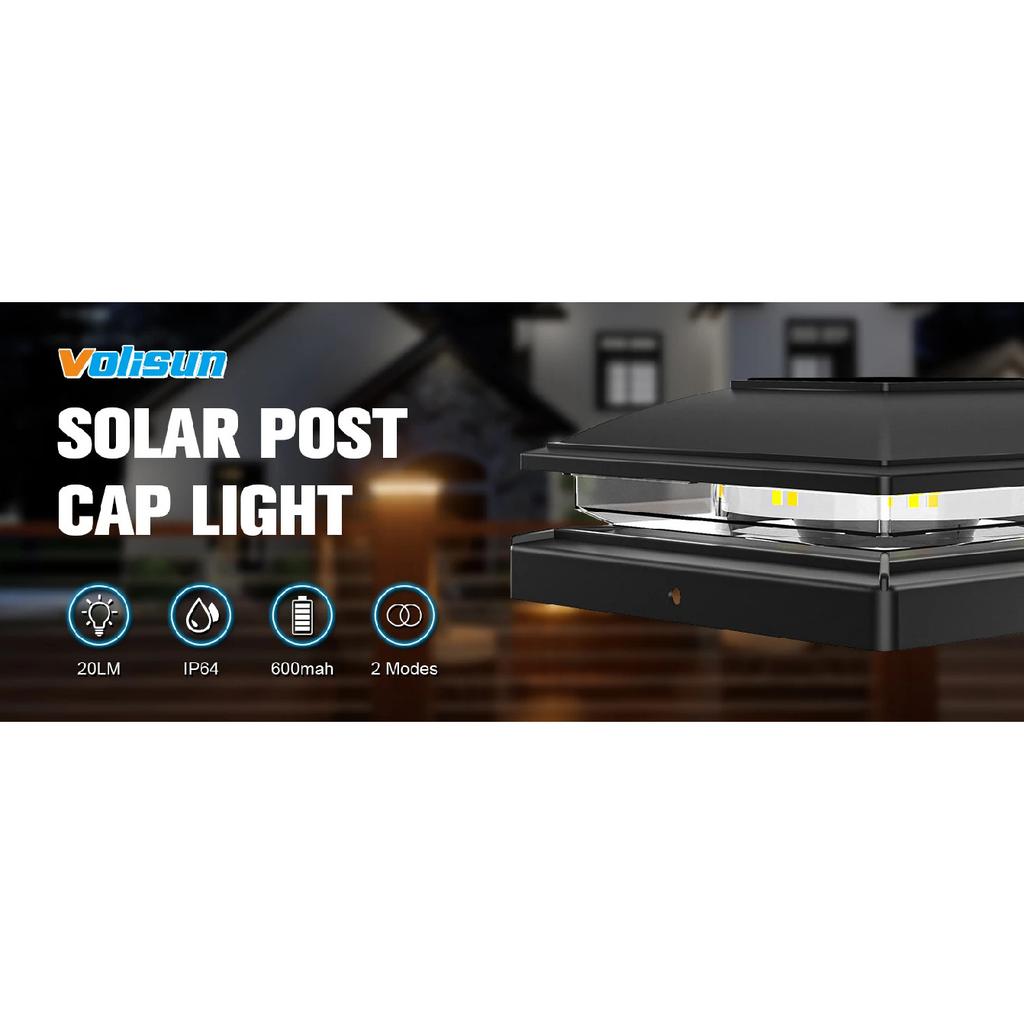 Solar Post Cap Light Outdoor Waterproof 12pack,Solar Fence - Post Lights for 4x4 5x5 6x6 Wooden/Vinyl Post,Black Deck Post Cap Light Solar Powered
