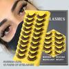 Boxed 10 Pairs Of False Eyelashes, Natural Thick Eyelashes, Simulated Chemical Fiber Eyelashes